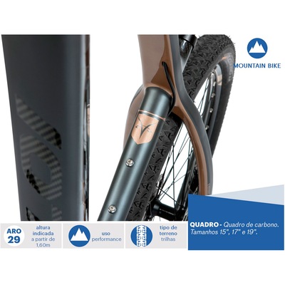 Mountain Bike Caloi Carbon Ibex - Aro 29 - Freio Shimano Hidráulico - Câmbio Shimano - 20 Marchas - Foto 4