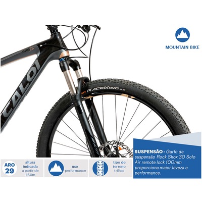 Mountain Bike Caloi Carbon Ibex - Aro 29 - Freio Shimano Hidráulico - Câmbio Shimano - 20 Marchas - Foto 6