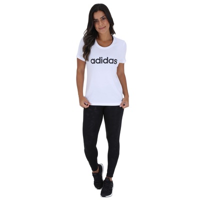 Camiseta adidas Essentials Linear Slim - Feminina - Foto 4