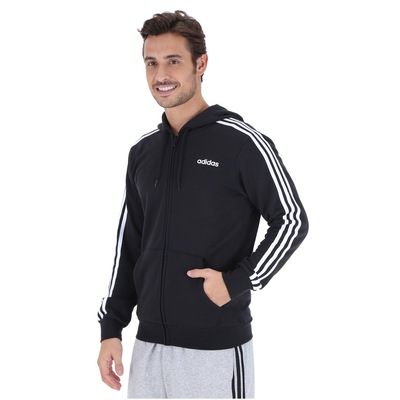 Jaqueta de Moletom com Capuz adidas 3S FZ French Terry - Masculina - Foto 2