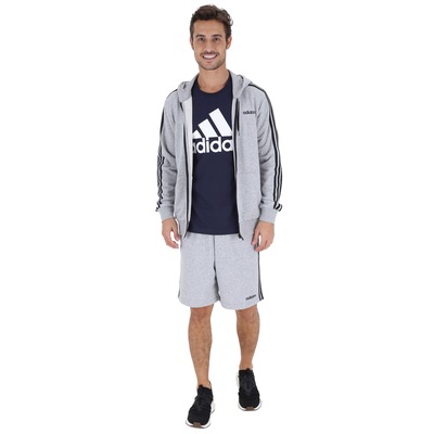 Jaqueta de Moletom com Capuz adidas 3S FZ French Terry - Masculina - Foto 4