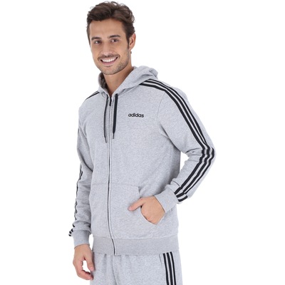 Jaqueta de Moletom com Capuz adidas 3S FZ French Terry - Masculina - Foto 2