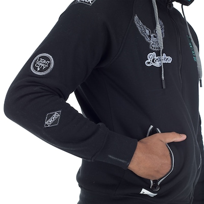 Jaqueta de Moletom com Capuz Fatal Raglan 18226 - Masculina - Foto 5