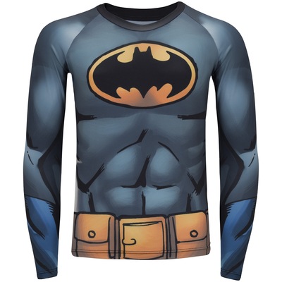 Conjunto Camiseta Manga Longa com Proteção Solar UV e Sunga Liga da Justiça Batman - Infantil - Foto 2