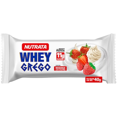 Barra de Proteína Nutrata Grego Bar - 40g - Morango com Chantilly - Foto 1