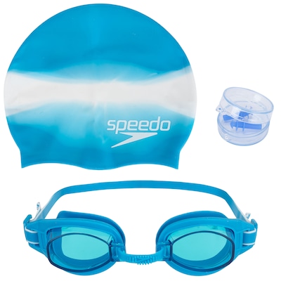 Kit de Natação Speedo Swim com Óculos + Touca + Protetor de Ouvido - Adulto - Foto 1