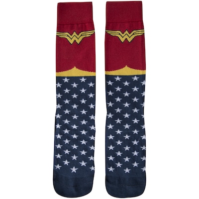 Kit de Meias Cano Alto Liga da Justiça Mulher-Maravilha com 2 Pares - 34 a 38 - Adulto - Foto 3