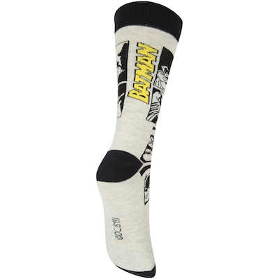 Kit de Meias Cano Alto Liga da Justiça Batman com 2 Pares - 38 a 43 - Adulto - Foto 4