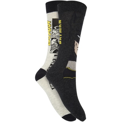 Kit de Meias Cano Alto Liga da Justiça Batman com 2 Pares - 38 a 43 - Adulto - Foto 1