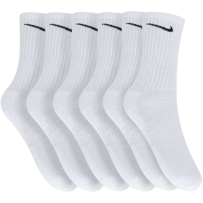 Kit de Meias Cano Alto Nike Everyday Cushioned Crew com 6 Pares - 39 a 43 - Adulto - Foto 1