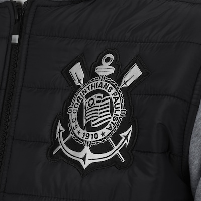 Jaqueta de Moletom do Corinthians Padding com Capuz - Masculina - Foto 5
