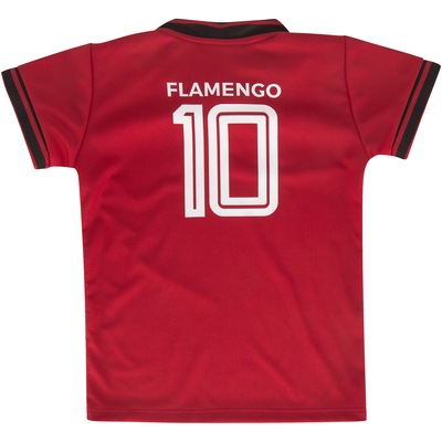 Kit de Uniforme de Futebol do Flamengo com Calção e Camisa Torcida Baby - Infantil - Foto 2