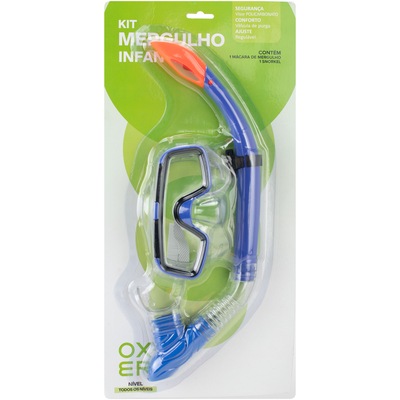 Kit de Mergulho Infantil: Snorkel e Máscara de Mergulho Oxer Polybag - Foto 1
