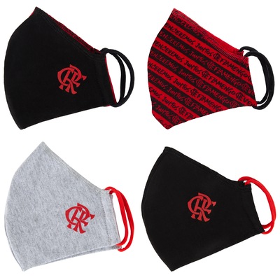 Máscara de Proteção do Flamengo com Elástico Kit com 4 Unidades - Foto 1
