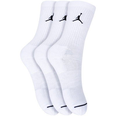 Kit de Meias Cano Alto Nike Everyday Max Crew Jordan Jumpman com 3 Pares - 34 a 38 - Adulto - Foto 1