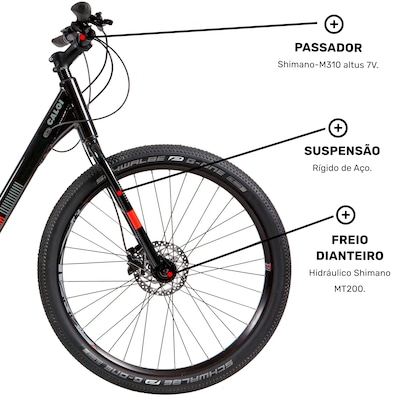 Bicicleta Elétrica Caloi E-Vibe Urbam - Aro 27,5 - Motor 350 W - Freios Hidráulico Shimano - Foto 6