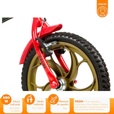 Bicicleta Caloi Power Rex - Aro 16 - Freio Cantilever - Infantil - Foto 4