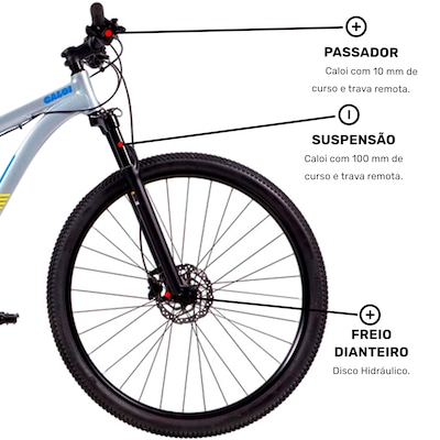 Mountain Bike Caloi Atacama - Aro 29 - Freio Disco Hidráulico - Câmbio Traseiro Shimano Altus - 27 V - Foto 5
