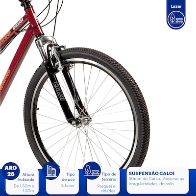 Bicicleta Caloi Rouge - Aro 26 - Freio V-Brake - Adulto - Foto 4