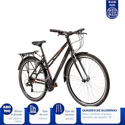 Bicicleta Caloi Urbam 700 - Aro 700 - Freio V-Brake - Câmbio Traseiro Shimano - 21 Marchas - Foto 3