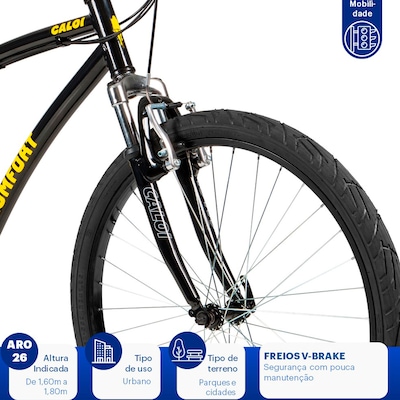 Bicicleta Caloi 400 Comfort M - Aro 26 - Freios V-Brake - Câmbio Traseiro Shimano - 21 Marchas - Foto 4