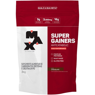Hipercalórico Max Titanium Super Gainers Mass Chocolate - 3kg - Foto 1