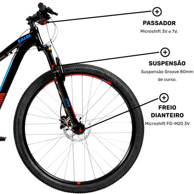 Mountain Bike Caloi Évora - Aro 29 - Freio a Disco Hidráulico - Câmbio Traseiro Shimano - 24 Marchas - Foto 5