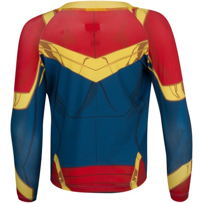 Conjunto Camiseta Manga Longa com Proteção Solar UV e Calcinha Capitã Marvel Feminino - Infantil - Foto 2