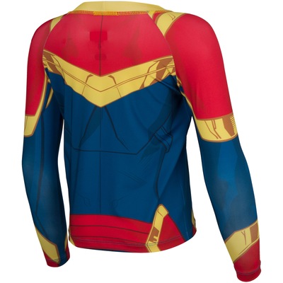 Conjunto Camiseta Manga Longa com Proteção Solar UV e Calcinha Capitã Marvel Feminino - Infantil - Foto 4