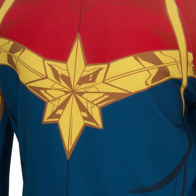 Conjunto Camiseta Manga Longa com Proteção Solar UV e Calcinha Capitã Marvel Feminino - Infantil - Foto 5