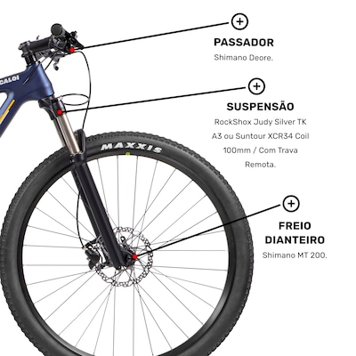 Mountain Bike Caloi Carbon Ibex - Aro 29 - Câmbio Traseiro Shimano Deore - 12 Marchas - Foto 6