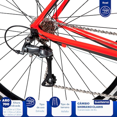 Bike Speed Caloi Strada - Aro 700 - Freios PROMAX - Câmbios Shimano - 16 Marchas - Foto 5