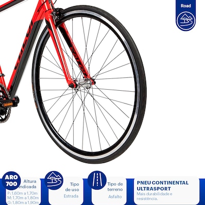 Bike Speed Caloi Strada - Aro 700 - Freios PROMAX - Câmbios Shimano - 16 Marchas - Foto 6