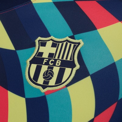 Camisa Pré-Jogo Barcelona 21/22 Nike - Masculina - Foto 6