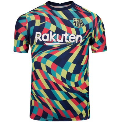 Camisa Pré-Jogo Barcelona 21/22 Nike - Masculina - Foto 1