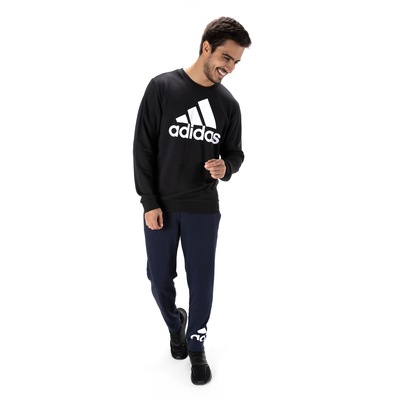 Blusão de Moletom sem Capuz adidas Essentials Logo - Masculino - Foto 4