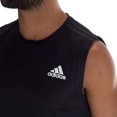 Camiseta Regata adidas D2M 3 Listras - Masculina - Foto 4