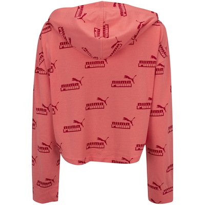 Blusa Feminina Manga Longa Cropped com Capuz Puma Amplified Weight Hoodie - Foto 3