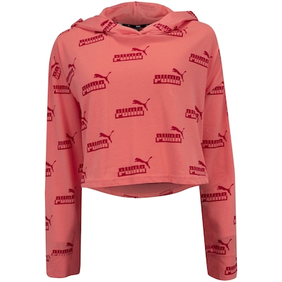 Blusa Feminina Manga Longa Cropped com Capuz Puma Amplified Weight Hoodie - Foto 2