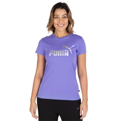 Camiseta Puma Manga Curta Essentials Metallic Logo Tee - Feminina - Foto 2