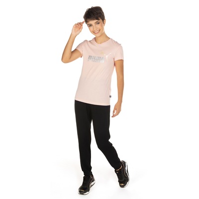 Camiseta Puma Manga Curta Essentials Metallic Logo Tee - Feminina - Foto 4