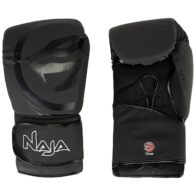 Kit de Boxe Naja: Bandagem + Protetor Bucal + Luvas de Boxe Black - 16 OZ - Adulto - Foto 3