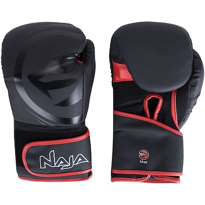 Kit de Boxe Naja: Bandagem + Protetor Bucal + Luvas de Boxe Black - 16 OZ - Adulto - Foto 2