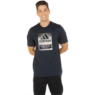 Camiseta adidas Manga Curta Logo Metalizada - Masculina - Foto 2