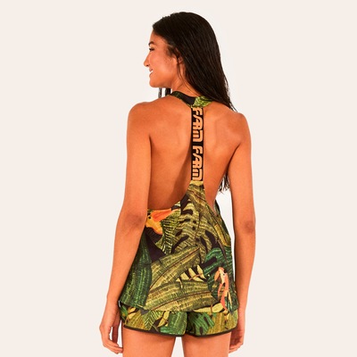 Camiseta Regata Feminina Farm Dry-fit Folhagem Paraiso Lic - Foto 2