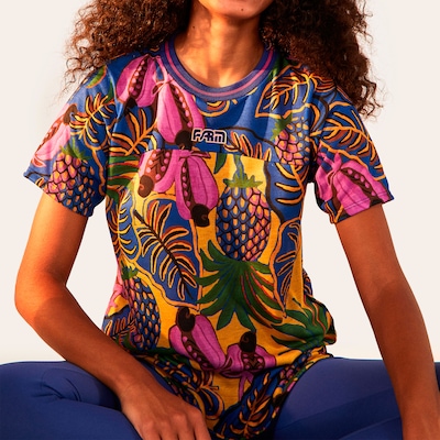 Camiseta Farm Manga Curta Sublimada Sonho de Fruta - Feminina - Foto 1