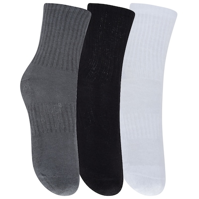 Kit de Meias Under Armour Cano Alto Core Cotton Crew Adulto - 3 Pares - 40 a 45 - Foto 3