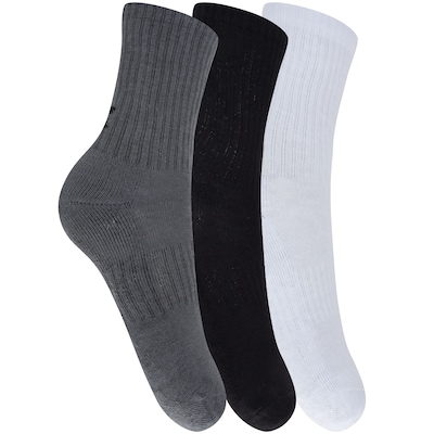 Kit de Meias Under Armour Cano Alto Core Cotton Crew Adulto - 3 Pares - 40 a 45 - Foto 1