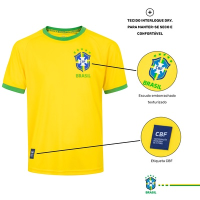 Camiseta do Brasil CBF Torcedor - Juvenil - Foto 2