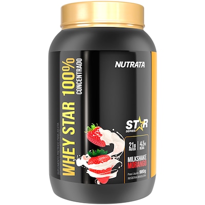 Whey Protein Nutrata Star 100% - Milk Shake Morango - 900g - Foto 1